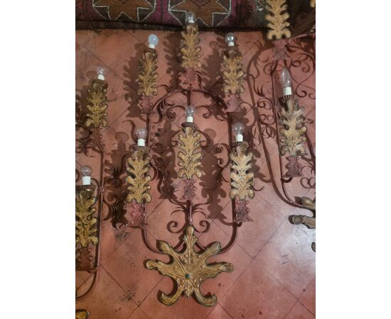 Large wrought iron sconces