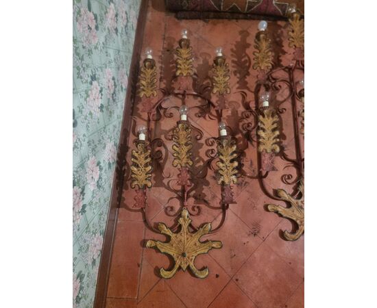 Large wrought iron sconces