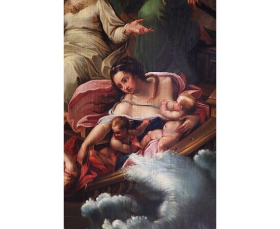 Giuseppe Bartolomeo Chiari copy from, Rome 1654 - Rome 1727; Saint Peter guides the ship of the Church, oil on canvas