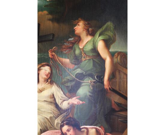 Giuseppe Bartolomeo Chiari copy from, Rome 1654 - Rome 1727; Saint Peter guides the ship of the Church, oil on canvas