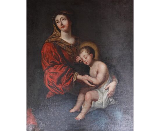 French School; Madonna and Child, 17th century, oil on canvas