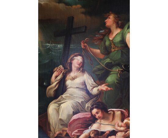 Giuseppe Bartolomeo Chiari copy from, Rome 1654 - Rome 1727; Saint Peter guides the ship of the Church, oil on canvas