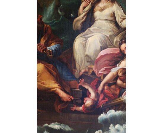 Giuseppe Bartolomeo Chiari copy from, Rome 1654 - Rome 1727; Saint Peter guides the ship of the Church, oil on canvas