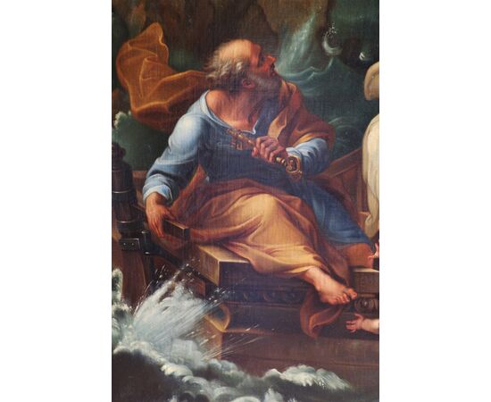 Giuseppe Bartolomeo Chiari copy from, Rome 1654 - Rome 1727; Saint Peter guides the ship of the Church, oil on canvas