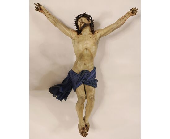 Cristo spirante in croce, legno intagliato e policromo, cerchia Anton Maria Maragliano, probabilmente Agostino Storace, Genova, XVIII secolo