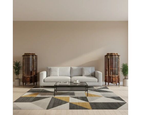 
Coppia di Vetrine in Legno con Bronzo Dorato del XIX Secolo