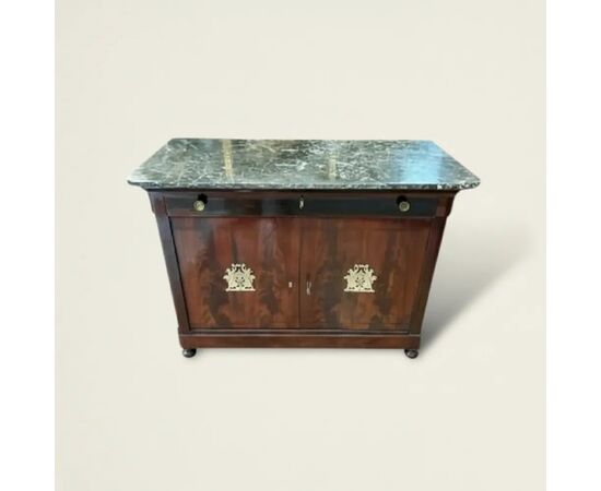 
Credenza in Legno con Marmo, Napoleone III