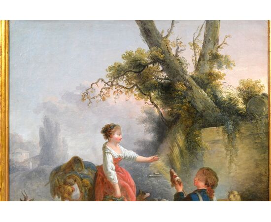 Pastoral scene, French painter, circle of Jean-Baptiste Huet (1745-1811), late 18th century.