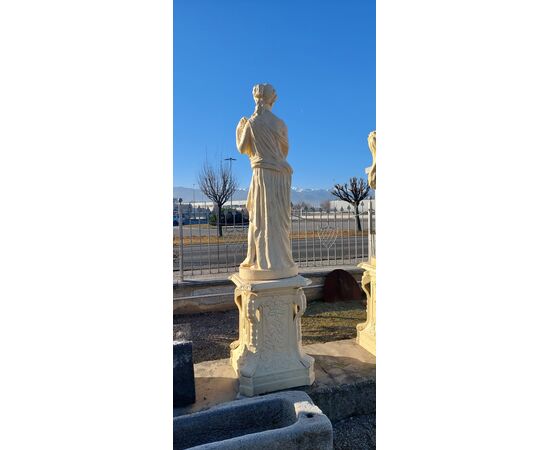 Statue quattro stagioni in ghisa con piedistallo