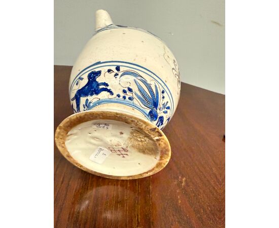 Antico versatoio in maiolica da farmacia XVIII sec Bassano, 22x18cm