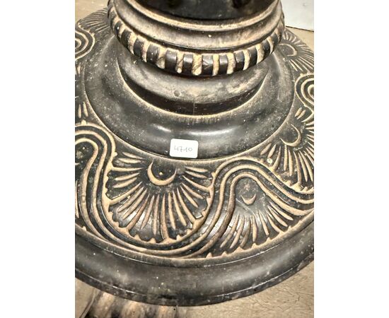 Antique neo-renaissance walnut column, carved in 1920, 122x28cm