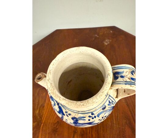 Antico versatoio in maiolica da farmacia XVIII sec Bassano, 22x18cm