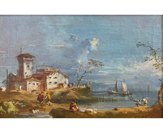 COASTAL LANDSCAPE WITH WALKER – OIL PAINTING ON CANVAS