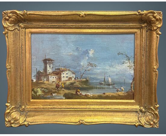 COASTAL LANDSCAPE WITH WALKER – OIL PAINTING ON CANVAS