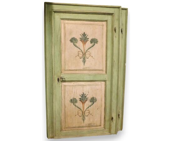 PTL367 - No. 2 Lacquered wooden doors with frame, 18th century, opening cm W 96 x H 202
