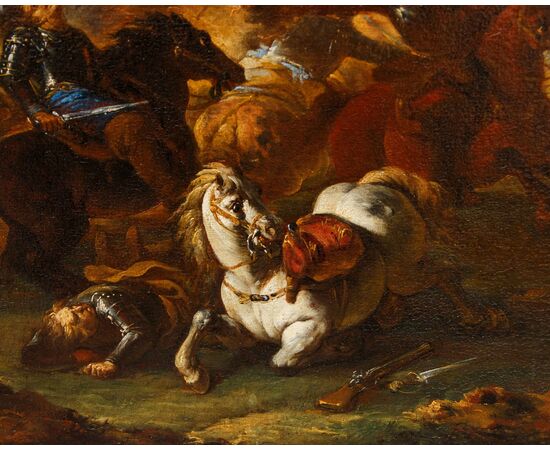 Pair of battle scenes