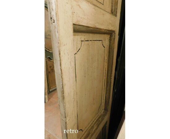 PTS686 - Lacquered wooden door with frame, 18th century, clearance dimensions W 96 x H 196 cm