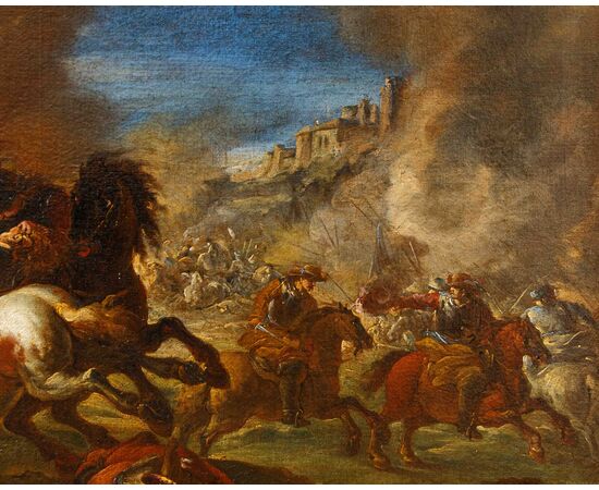 Pair of battle scenes