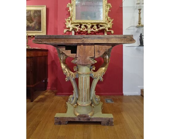 CONSOLLE IMPERO DORATA E DIPINTA PRIMI DEL XIX SECOLO