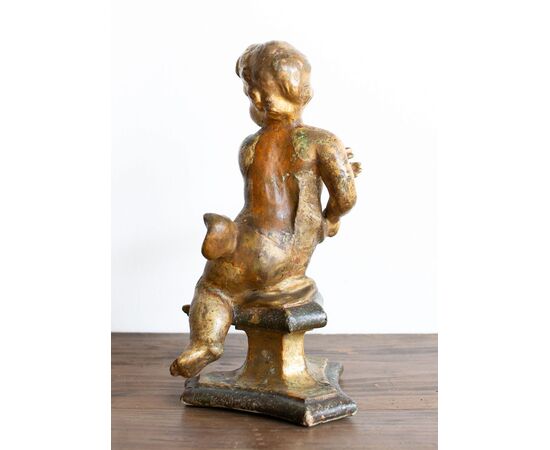 Coppia di putti in legno dorato e laccato – Lombardia, fine XVII secolo