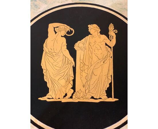 NEOCLASSICAL TABLE IN MARBLE AND SCAGLIOLA LATE 19TH CENTURY