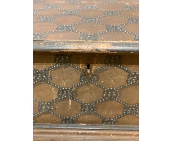 Wooden chest painted in the first half of the 18th century