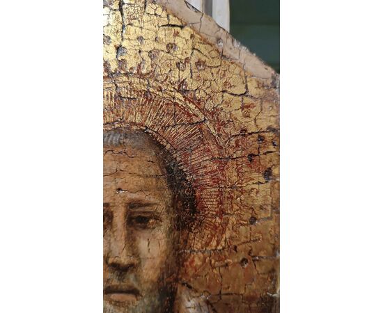 TAVOLETTA LIGNEA A FONDO ORO CON SAN TOMMASO D’AQUINO FINE XIV-INIZI XV SECOLO
