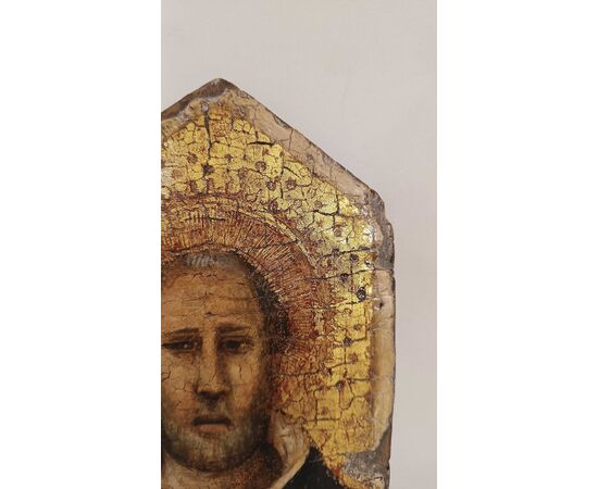 TAVOLETTA LIGNEA A FONDO ORO CON SAN TOMMASO D’AQUINO FINE XIV-INIZI XV SECOLO