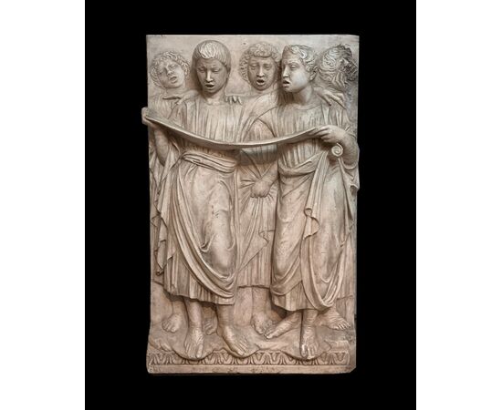 SINGING ANGELS, PLASTER BAS-RELIEF BY LUCA DELLA ROBBIA, LATE 19TH CENTURY