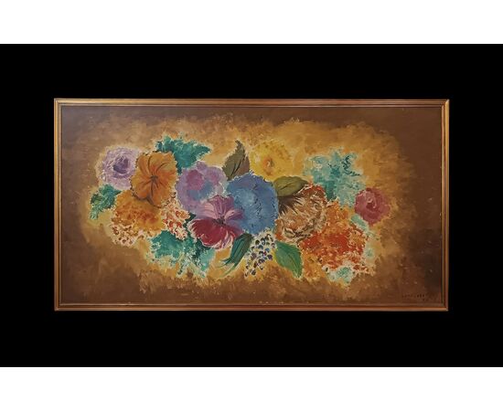 PAINTING WITH FLOWERS SECOND HALF OF THE 20TH CENTURY