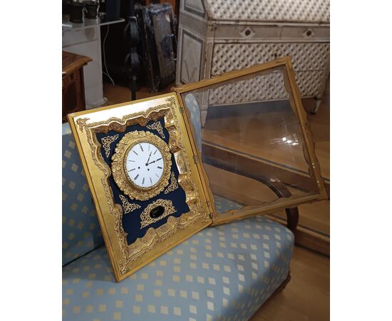 GILT WALL CLOCK WITH CARILLON, EARLY 19TH CENTURY