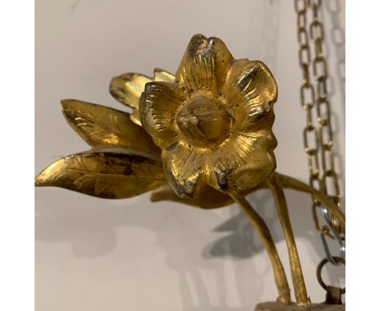 COPPIA DI APPLIQUES IN LEGNO INTAGLIATO E DORATO, META' DEL XIX SECOLO