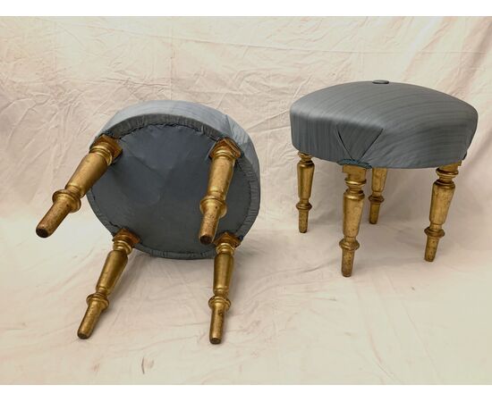 PAIR OF GILDED STOOLS SECOND HALF OF THE 19TH CENTURY