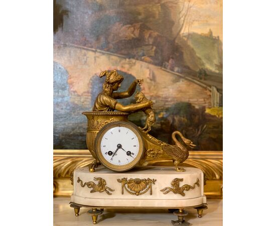 NEOCLASSICAL CLOCK WITH CHARIOT 18TH CENTURY