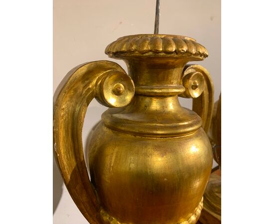 PAIR OF GILDED AMPHORA CANDELABRA, EARLY 19TH CENTURY