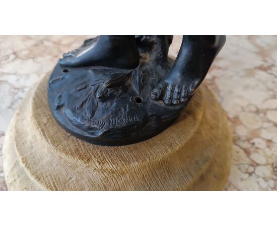 BRONZE STATUETTE DIONYSUS CHILD MOREAU LATE 19TH CENTURY