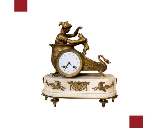 NEOCLASSICAL CLOCK WITH CHARIOT 18TH CENTURY