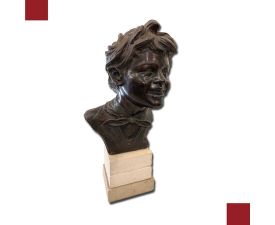 VINCENZO CINQUE "STREET URCHIN", BRONZE SCULPTURE, EARLY 20TH CENTURY