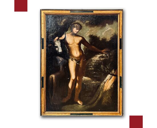 DIPINTO CON ADAMO SCUOLA ROMANA PRIMI DEL XVIII SECOLO