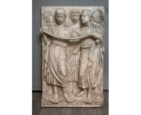SINGING ANGELS, PLASTER BAS-RELIEF BY LUCA DELLA ROBBIA, LATE 19TH CENTURY