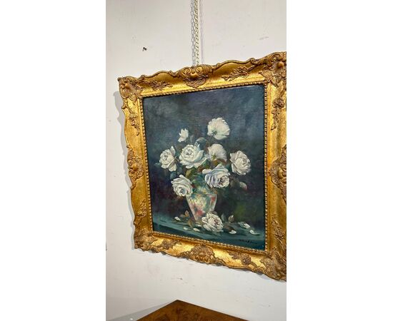 VASE OF FLOWERS OIL ON CANVAS 19TH CENTURY