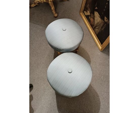 PAIR OF GILDED STOOLS SECOND HALF OF THE 19TH CENTURY