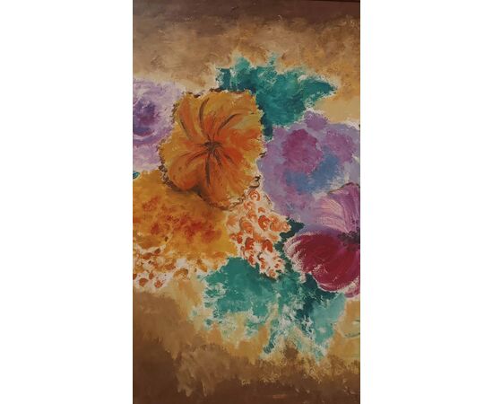 PAINTING WITH FLOWERS SECOND HALF OF THE 20TH CENTURY