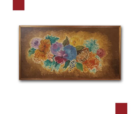 PAINTING WITH FLOWERS SECOND HALF OF THE 20TH CENTURY