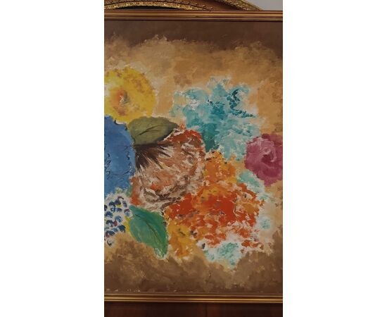 PAINTING WITH FLOWERS SECOND HALF OF THE 20TH CENTURY