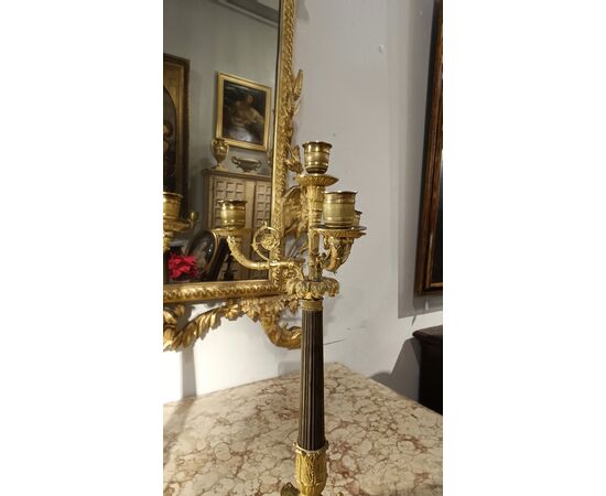 Pair of Charles X bronze candlesticks