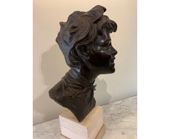 VINCENZO CINQUE "STREET URCHIN", BRONZE SCULPTURE, EARLY 20TH CENTURY
