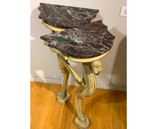 PAIR OF CARVED CONSOLES 19TH CENTURY