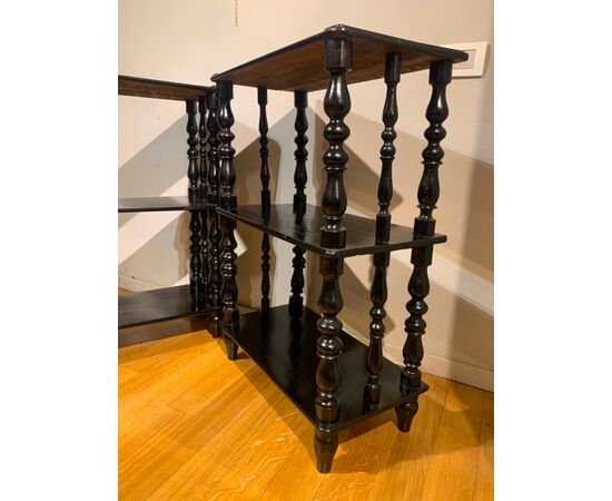 PAIR OF EBONIZED WOOD ÉTAGÈRES, 19TH CENTURY