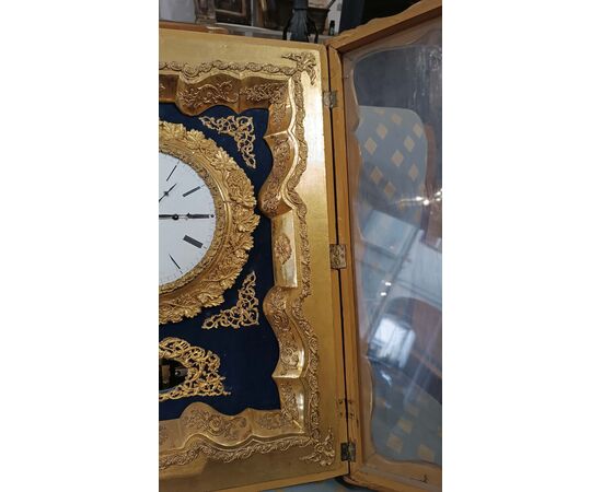 GILT WALL CLOCK WITH CARILLON, EARLY 19TH CENTURY